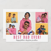 シンプルエレガントHappy Father's day Five photo シーズンカード (正面/裏面)