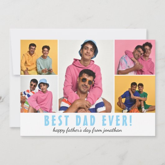 シンプルエレガントHappy Father's day Five photo シーズンカード (正面)