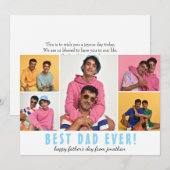 シンプルエレガントHappy Father's day Five photo シーズンカード (正面/裏面)