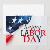 シンプルエレガントHappy Labor Day赤白青 (正面/裏面)