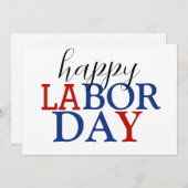 シンプルエレガントHappy Labor Day赤白青 (正面/裏面)