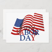 シンプルエレガントHappy Labor Day赤白青 シーズンカード (正面/裏面)