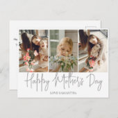 シンプルエレガントHappy mothers Day 3写真 シーズンポストカード (正面/裏面)
