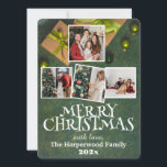 シンプルエレガントJoy Christmas Family Photo Collage シーズンカード<br><div class="desc">シンプルエレガントJoy Christmas Family Photo Collage</div>