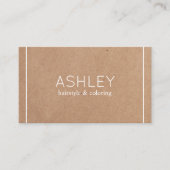 シンプルエレガントKraftホワイトヘアスタイリスト 名刺 (正面)