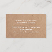 シンプルエレガントKraftホワイトヘアスタイリスト 名刺 (裏面)