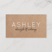 シンプルエレガントKraftホワイトヘアスタイリスト 名刺 (正面)