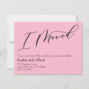 シンプルエレガントLight Pink I Moved New Address Card ノートカード