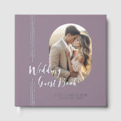 シンプルエレガントLines Oval Photo結婚's Guest Book ゲストブック (正面)