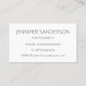 シンプルエレガントLotus Flower Minimalist写真 名刺 (裏面)