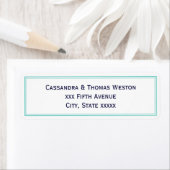 シンプルエレガントLtターコイズ枠住所 シール (インサイチュ)