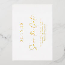 シンプルエレガントLuxe実在 Gold Foil Save the Date