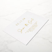シンプルエレガントLuxe実在 Gold Foil Save the Date 箔招待状 (回転した状態)
