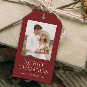 シンプルエレガントMerry Christmasのフローラ ギフトタグ