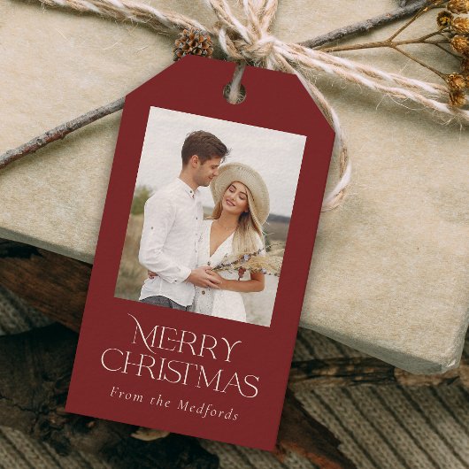 シンプルエレガントMerry Christmasのフローラ ギフトタグ