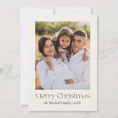 シンプルエレガントMerry Christmasフローラバック写真 シーズンカード (正面)