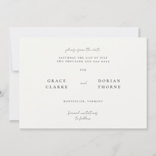 シンプルエレガントNeutral Mocha Mousseの結婚写真 セーブザデート (正面)