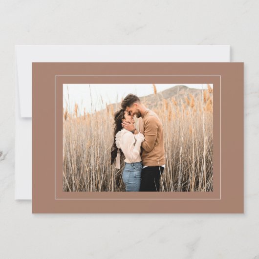 シンプルエレガントNeutral Mocha Mousseの結婚写真 セーブザデート (裏面)