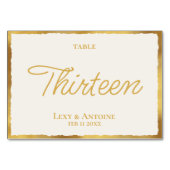 シンプルエレガントOff-White Luxe金ゴールドエッジ テーブルナンバー (裏面)