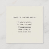 シンプルエレガントOld White金ゴールドはさみヘアスタイリスト スクエア名刺 (裏面)