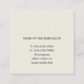 シンプルエレガントOld White金ゴールドはさみヘアスタイリスト スクエア名刺 (裏面)
