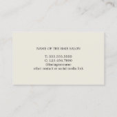 シンプルエレガントOld White金ゴールドはさみヘアスタイリスト 名刺 (裏面)