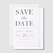 シンプルエレガントOverlay Wedding日付紙 ベラム紙招待状 (オフセット)