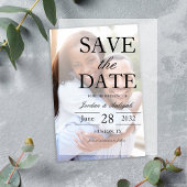 シンプルエレガントOverlay Wedding日付紙 ベラム紙招待状