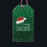 シンプルエレガントPapercut Santa Hat Merry Christmas ギフトタグ<br><div class="desc">シンプルエレガントラベルのサンタハットメリークリスマスギフト</div>