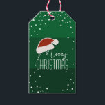 シンプルエレガントPapercut Santa Hat Merry Christmas ギフトタグ<br><div class="desc">シンプルエレガントラベルのサンタハットメリークリスマスギフト</div>