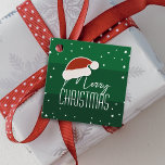シンプルエレガントPapercut Santa Hat Merry Christmas フェイバータグ<br><div class="desc">シンプルエレガントラベルのサンタハットメリークリスマスギフト</div>
