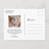 シンプルエレガントPhoto Baby Shower ポストカード (裏面)