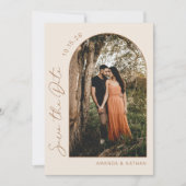 シンプルエレガントPhoto Beige結婚's セーブザデート (正面)