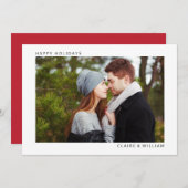 シンプルエレガントPhoto Cardクリスマス シーズンカード (正面/裏面)