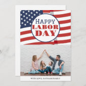 シンプルエレガントPhoto Happy Labor Day with USA国旗 (正面/裏面)