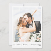 シンプルエレガントPhoto Newlyweds シーズンカード (正面)