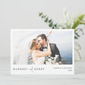 シンプルエレガントPhoto Newlyweds Christmas Card シーズンカード (スタンド正面)