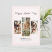 シンプルエレガントPink Happy Mothers Day Three photo シーズンカード (スタンド正面)