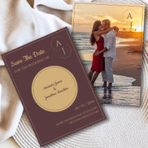 シンプルエレガントPrulple金ゴールド写真の日付の保存