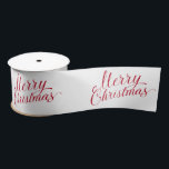 シンプルエレガントRed Script モダン Christmas サテンリボン<br><div class="desc">赤い台本にモダンタイポグラフィとシンプル「メリークリスマス」のデザインを取り入れたキュートなホリエレガントデーリボン。このリボンはあなたのクリスマスプレゼントにフェスティバルtouchを追加することを確実にする。</div>