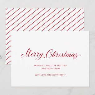 シンプルエレガントRed Script モダン Christmas シーズンカード