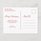 シンプルエレガントRed Script モダン Christmas シーズンポストカード (裏面)