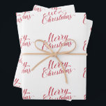 シンプルエレガントRed Script モダン Christmas ラッピングペーパーシート<br><div class="desc">赤い台本に「メリーモダンクリスマス」が入ったタイポグラフィとシンプルデザインを使った可愛いホリデーラッピング紙シエレガントート。これらのラッピング紙シートは確実にあなたのクリスマスプレゼントにフェスティバルtouchを追加する。</div>