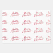 シンプルエレガントRed Script モダン Christmas ラッピングペーパーシート (正面)