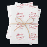 シンプルエレガントRed Script モダン Christmas ラッピングペーパーシート<br><div class="desc">赤い台本に「メリーモダンデザイン」とエレガントタイポグラフィとシンプルを添えたキュートな休日ラッピング紙シートと受け取り名。これらのカスタム紙包装シートは必ずあなたのクリスマスプレゼントにフェスティバルtouchを追加し与えなさい。</div>