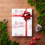 シンプルエレガントRed Script モダン Christmas ラッピングペーパー<br><div class="desc">赤い台本に「メリーモダン・シンプルクリスマス」のタイポグラフィとデザインが登場する可愛い休日ラッピングエレガント紙。このラッピング紙は必ずあなたのクリスマスプレゼントにフェスティバルtouchを追加する。</div>