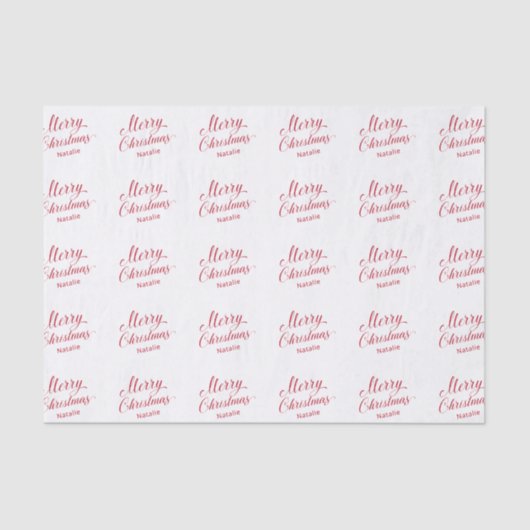 シンプルエレガントRed Script モダン Christmas 薄葉紙 (正面)
