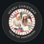 シンプルエレガントRound Christmas Photo Family name ラウンドシール<br><div class="desc">シンプルエレガントRound Christmas Photo Family name</div>