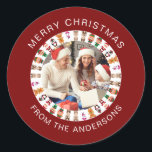 シンプルエレガントRound Christmas Photo Family name ラウンドシール<br><div class="desc">シンプルエレガントRound Christmas Photo Family name</div>