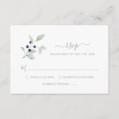 シンプルエレガントSage Botanical RSVPカード エンクロージャーカード (正面)